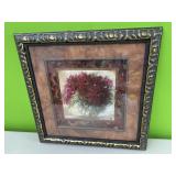 Framed floral wall photo - 19x19in