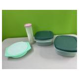 2 Tupperware & 2 Rubbermaid containers