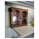 Wood Wall Cabinet 2 Glass Doors 28" Wide x
