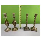 4 brass candlestick holders