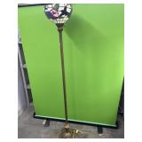 Floor lamp with stained glass shade