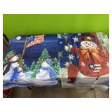 2 snowman flags - approx 40x28in