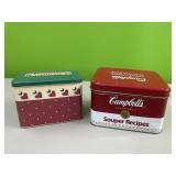 2 recipe tins with recipes