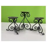 3 metal candle holders