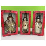 3 snowmen ornaments