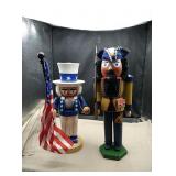 Pair of nutcrackers Uncle Sam is 12" soldier is