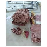 Misc red and tan americana/country type print