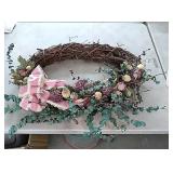 Mauve,oval grapevine wreath  approx 2ft x 16"
