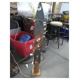 Wooden,lighted Christmas tree  works approx