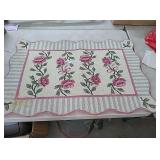Pink floral rug 3ft x 2ft stain on left lower
