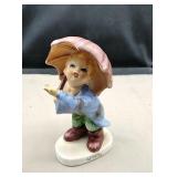 Lefton figurine, boy with umbrella approx 5"