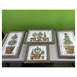 4 topiary framed photos