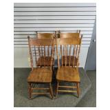 4 Antique Oak Chairs.  Good Condition All Good