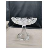 Crystal dish approx 7" tall x 8" across