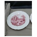 2 decorative plates - English Abbey Red & Salem