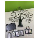 Family tree with 10 hanging picture frames