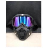 Black face shield/ mirrored sunglass
