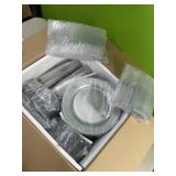 600 piece glitter plastic dinnerware set - 100