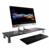 Large Multimedia Desktop Stand - Black Glass