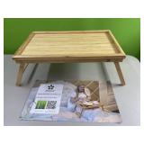 Bamboo bed tray with folding legs - 20x12.6x9.2in