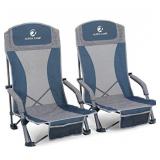 ALPHA CAMP Low Beach Camping Folding Chair, High