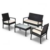 New in Box. 4 PCS rattan furniture set is an
