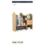 Natural bamboo desktop bookshelf with drawers