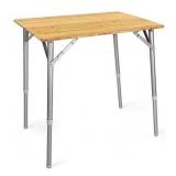 Navaris Portable Folding Bamboo Table - 25.6" x