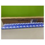 3 rolls blue wrapping paper - 120sq ft total