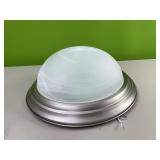 Brushed nickel alabaster swirl light fixture