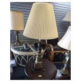 Pair of heavy brass finished eagle lamps with