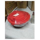 Set of new clear glass bowls with apple designs