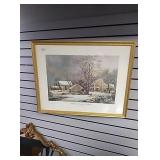 Approx 21" x 26" winter in the country picture by