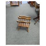 Small wood magazine rack approx 17" tall x 14"