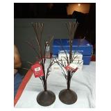 Pair of 18" rusty wire decorative trees