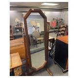 Wooden door length mirror - approx 63in tall -
