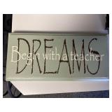 Dreams begin with a teacher Wooden sign - 12x6in