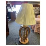 Wooden/glass bottom lamp - 35in tall