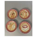 4 mini gingerbread men plates - 4.5in