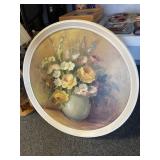 Round flower framed picture  - 26in