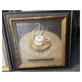 Cafe latte vanilla framed picture - 17x17in