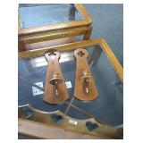 Wood decorative shelf and two wood sconces. Shelf