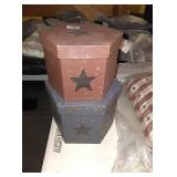 Pair of stackable Americana boxes and an