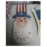 UNCLE Sam/Liberty wood hanging decoration approx