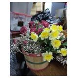 Large basket full of misc flowers