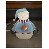 Light up wooden snowman yard decor. Approx