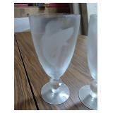 10 piece etched glass set of glasses