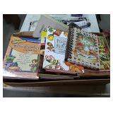 Box full of Hard back cookbooks of all different