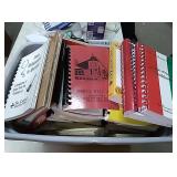 Small tote of cook books from churches,