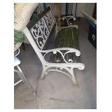 Iron and wood park bench.  Approx 51"×35"